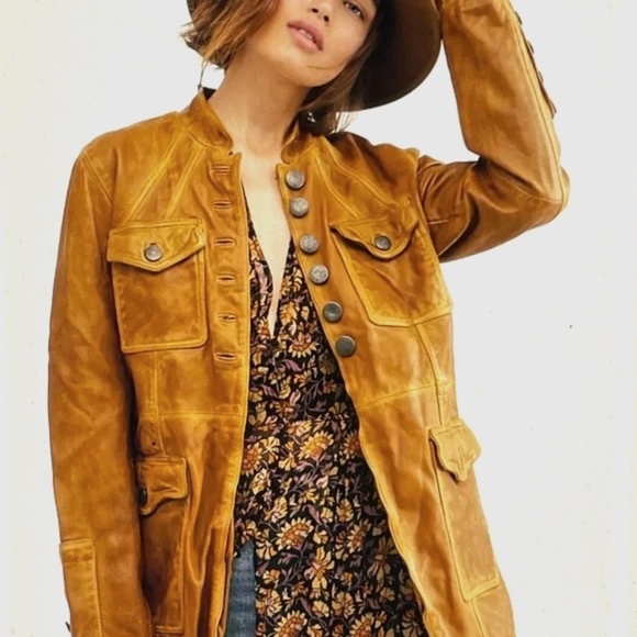 Free People Jackets & Blazers - We the Free Leather Jacket - Horizons Military Jacket